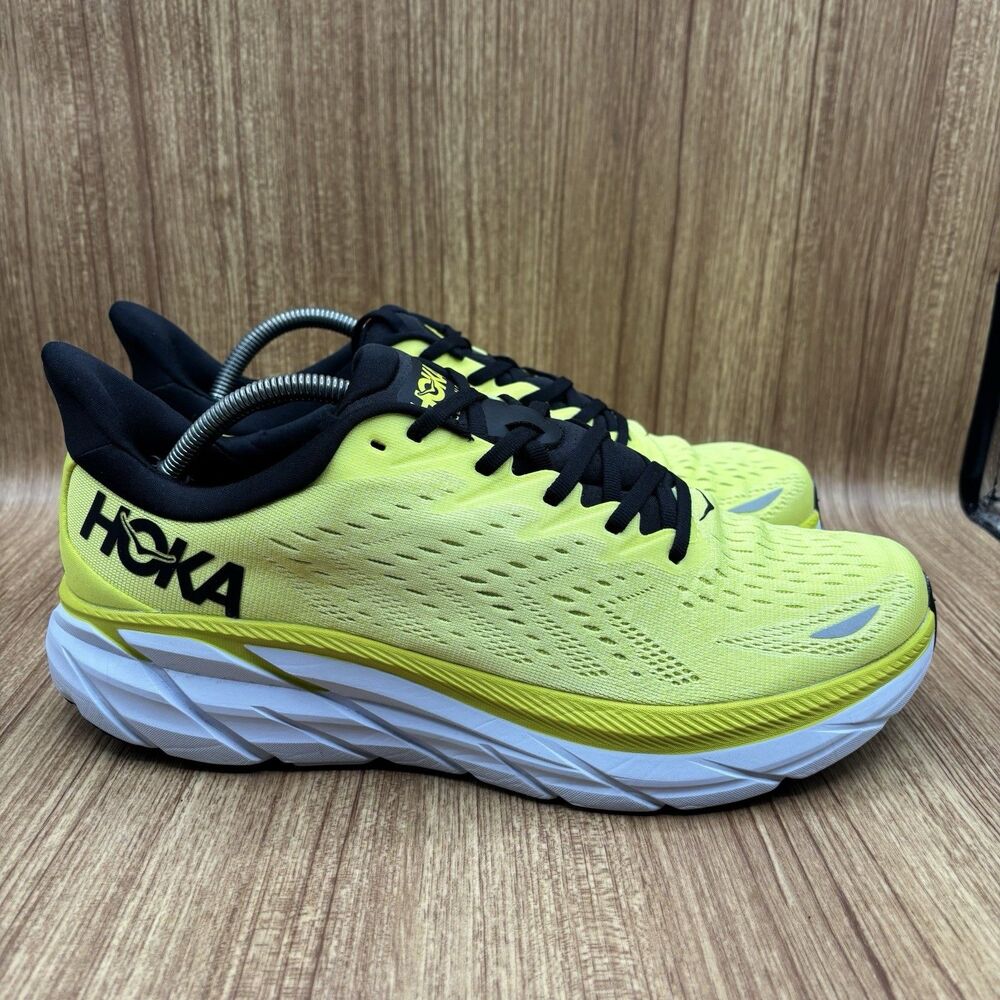 Hoka One One Men's Neon Yellow and Black Running Sneakers